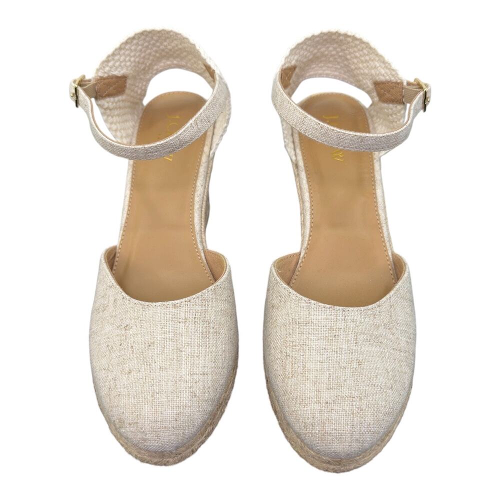J. Crew NEW Ankle-Strap Espadrille Wedges Heels Shoes Ivory Cream Size 8 $128 - Picture 4 of 12